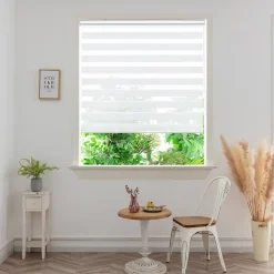 Store enrouleur jour / nuit sans perçage Elin 2 blanc cassé l.160 x H.240cm Goodhome