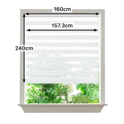 Store enrouleur jour / nuit sans perçage Elin 2 blanc cassé l.160 x H.240cm Goodhome