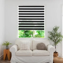 Store enrouleur jour / nuit sans perçage Elin 2 noir l.180 x H.240cm Goodhome