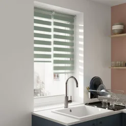 Store enrouleur jour / nuit sans perçage Elin 2 vert céladon l.45 x H.140cm Goodhome