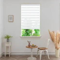 Store enrouleur jour / nuit sans perçage Elin 2 blanc cassé l.90 x H.180cm Goodhome