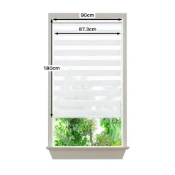 Store enrouleur jour / nuit sans perçage Elin 2 blanc cassé l.90 x H.180cm Goodhome