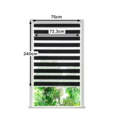 Store enrouleur jour / nuit sans perçage Elin 2 noir l.75 x H.240cm Goodhome