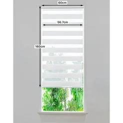 Store enrouleur jour / nuit sans perçage blanc l.60 x H.160cm