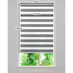 Store enrouleur jour / nuit sans perçage Brize gris chiné l.60 x H.180cm Goodhome