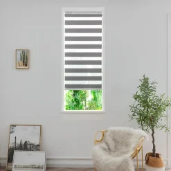 Store enrouleur jour / nuit sans perçage Brize gris chiné l.60 x H.180cm Goodhome