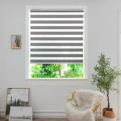Store enrouleur jour / nuit sans perçage Brize gris chiné l.160 x H.240cm Goodhome