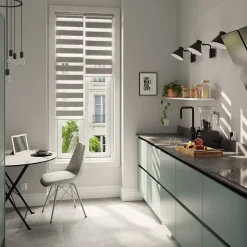 Store enrouleur jour / nuit sans perçage Brize gris chiné l.40 x H.140cm Goodhome