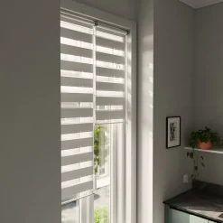 Store enrouleur jour / nuit sans perçage Brize blanc chiné l.40 x H.140cm Goodhome