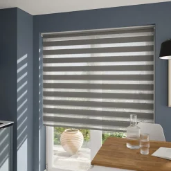 Store enrouleur jour / nuit sans perçage Elin 2 gris béton l.160 x H.240cm Goodhome