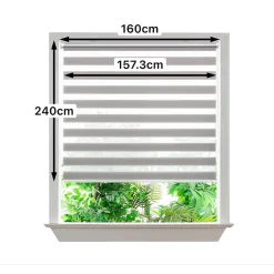 Store enrouleur jour / nuit sans perçage Elin 2 gris béton l.160 x H.240cm Goodhome