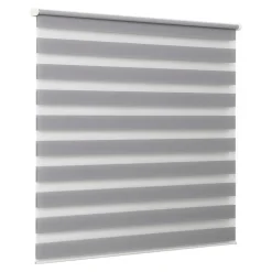 Store enrouleur jour / nuit sans perçage Elin 2 gris béton l.160 x H.240cm Goodhome