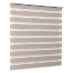 Store enrouleur jour / nuit sans perçage Elin 2 gris perle l.160 x H.240cm Goodhome