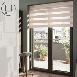 Store enrouleur jour / nuit sans perçage Elin 2 gris perle l.160 x H.240cm Goodhome