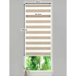 Store enrouleur jour / nuit sans perçage Brize beige l.55 x H.180cm Goodhome