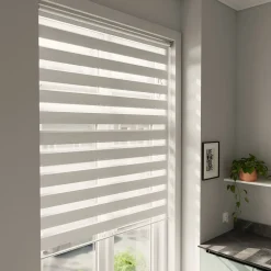 Store enrouleur jour / nuit sans perçage Brize blanc chiné l.120 x H.180cm Goodhome