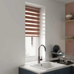 Store enrouleur jour / nuit sans perçage Elin 2 terracotta l.55 x H.180cm Goodhome