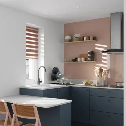 Store enrouleur jour / nuit sans perçage Elin 2 terracotta l.55 x H.180cm Goodhome
