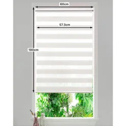 Store enrouleur jour / nuit sans perçage Brize blanc chiné l.60 x H.180cm Goodhome