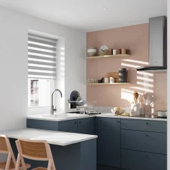 Store enrouleur jour / nuit sans perçage Elin 2 gris béton l.90 x H.180cm Goodhome