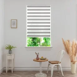 Store enrouleur jour / nuit sans perçage Elin 2 gris béton l.90 x H.180cm Goodhome