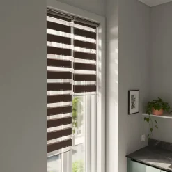 Store enrouleur jour / nuit sans perçage Brize marron l.40 x H.140cm Goodhome