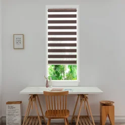 Store enrouleur jour / nuit sans perçage Brize marron l.45 x H.140cm Goodhome