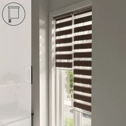 Store enrouleur jour / nuit sans perçage Brize marron l.45 x H.140cm Goodhome