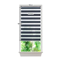 Store enrouleur jour / nuit sans perçage Elin 2 bleu l.60 x H.180cm Goodhome