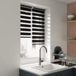 Store enrouleur jour / nuit sans perçage Elin 2 noir l.45 x H.140cm Goodhome