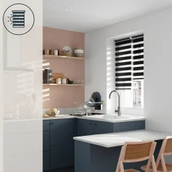 Store enrouleur jour / nuit sans perçage Elin 2 noir l.45 x H.140cm Goodhome