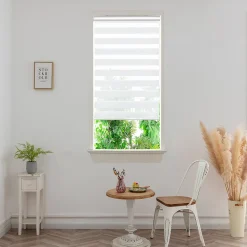 Store enrouleur jour / nuit sans perçage Elin 2 blanc cassé l.60 x H.240cm Goodhome