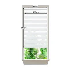 Store enrouleur jour / nuit sans perçage Elin 2 blanc cassé l.60 x H.240cm Goodhome