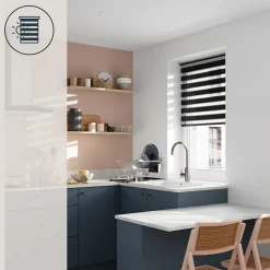 Store enrouleur jour / nuit sans perçage Elin 2 noir l.120 x H.180cm Goodhome