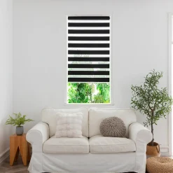 Store enrouleur jour / nuit sans perçage Elin 2 noir l.60 x H.180cm Goodhome
