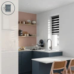 Store enrouleur jour / nuit sans perçage Elin 2 noir l.60 x H.180cm Goodhome
