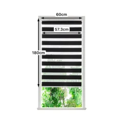 Store enrouleur jour / nuit sans perçage Elin 2 noir l.60 x H.180cm Goodhome