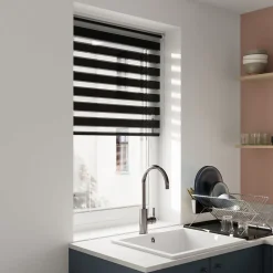 Store enrouleur jour / nuit sans perçage Elin 2 noir l.80 x H.180cm Goodhome