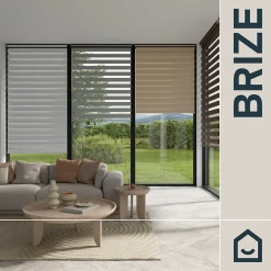 Store enrouleur jour / nuit sans perçage Brize blanc chiné l.90 x H.180cm Goodhome