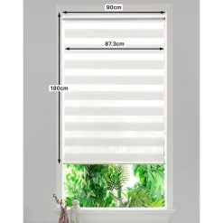 Store enrouleur jour / nuit sans perçage Brize blanc chiné l.90 x H.180cm Goodhome