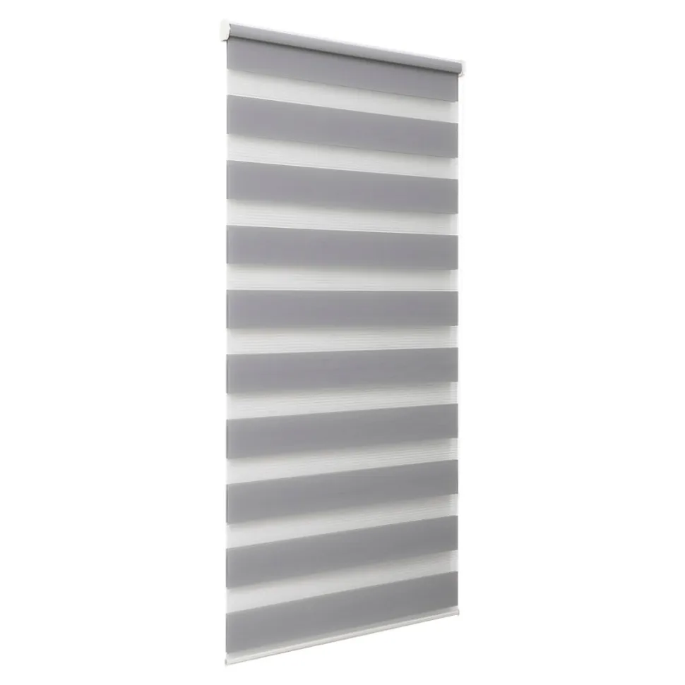 Store enrouleur jour / nuit sans perçage Elin 2 gris béton l.40 x H.140cm Goodhome