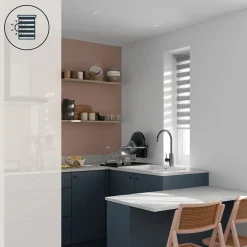 Store enrouleur jour / nuit sans perçage Elin 2 gris béton l.40 x H.140cm Goodhome