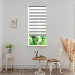 Store enrouleur jour / nuit sans perçage Elin 2 gris béton l.40 x H.140cm Goodhome