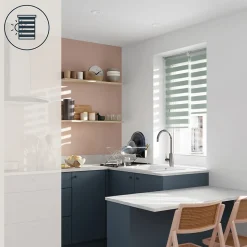 Store enrouleur jour / nuit sans perçage Elin 2 vert céladon l.40 x H.140cm Goodhome