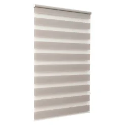 Store enrouleur jour / nuit sans perçage Elin 2 gris perle l.90 x H.180cm Goodhome