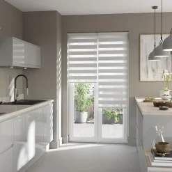 Store enrouleur jour / nuit sans perçage Elin 2 blanc cassé l.90 x H.240cm Goodhome