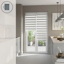 Store enrouleur jour / nuit sans perçage Elin 2 blanc cassé l.90 x H.240cm Goodhome