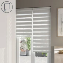 Store enrouleur jour / nuit sans perçage Elin 2 blanc cassé l.90 x H.240cm Goodhome