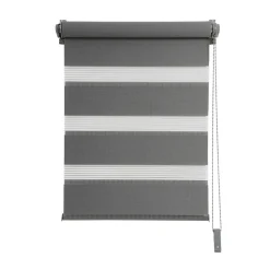Store enrouleur jour / nuit gris anthracite l.122 x H.190cm Madeco