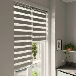 Store enrouleur jour / nuit sans perçage Brize gris chiné l.180 x H.240cm Goodhome